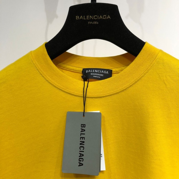 Ba*len*cia*ga regular political campaign t-shirt in yellow jersey