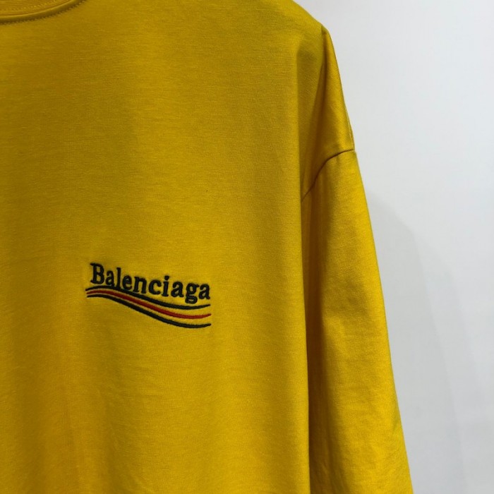 Ba*len*cia*ga regular political campaign t-shirt in yellow jersey