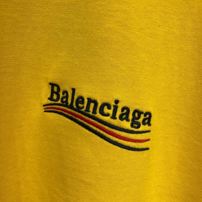 Ba*len*cia*ga regular political campaign t-shirt in yellow jersey