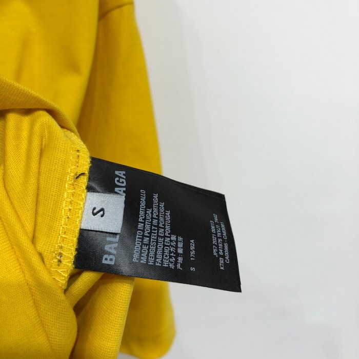 Ba*len*cia*ga regular political campaign t-shirt in yellow jersey