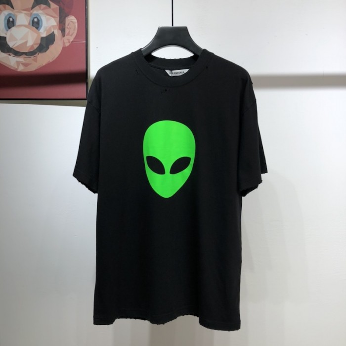 Ba*len*cia*ga alien medium fit t shirt black acid green