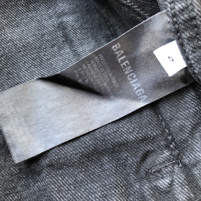 Ba*len*cia*ga allover logo oversized jacket in black denim