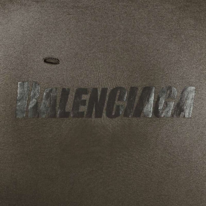 Ba*len*cia*ga caps destroyed flatground t-shirt brown