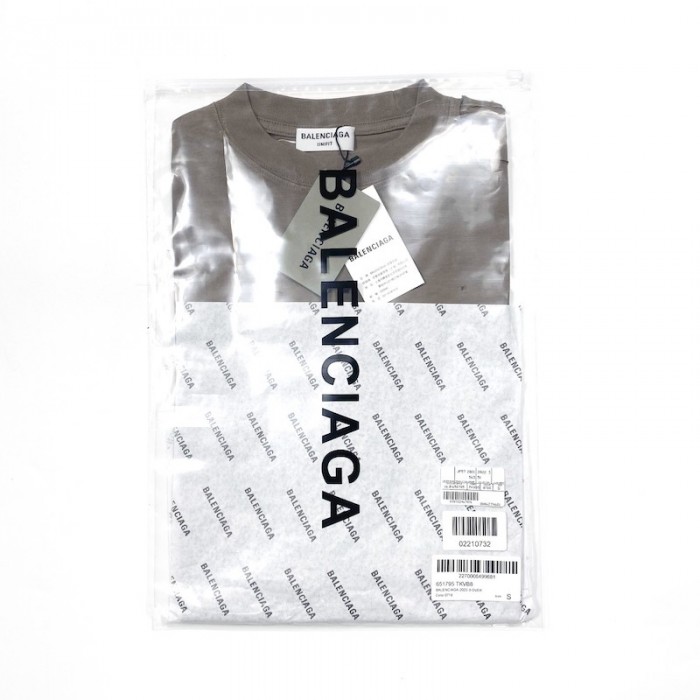 Ba*len*cia*ga caps destroyed flatground t-shirt brown