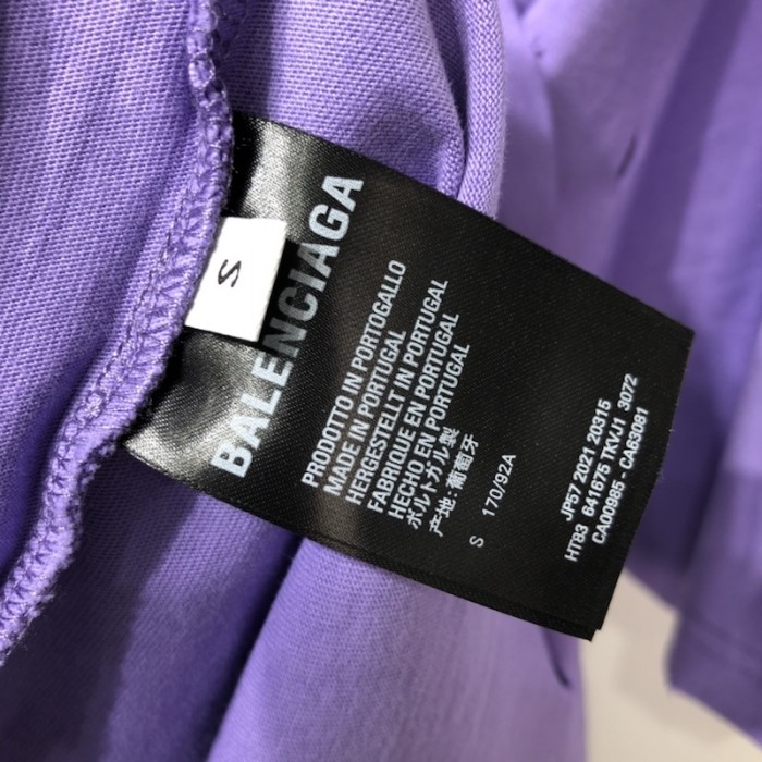 Ba*len*cia*ga caps destroyed flatground t-shirt purple