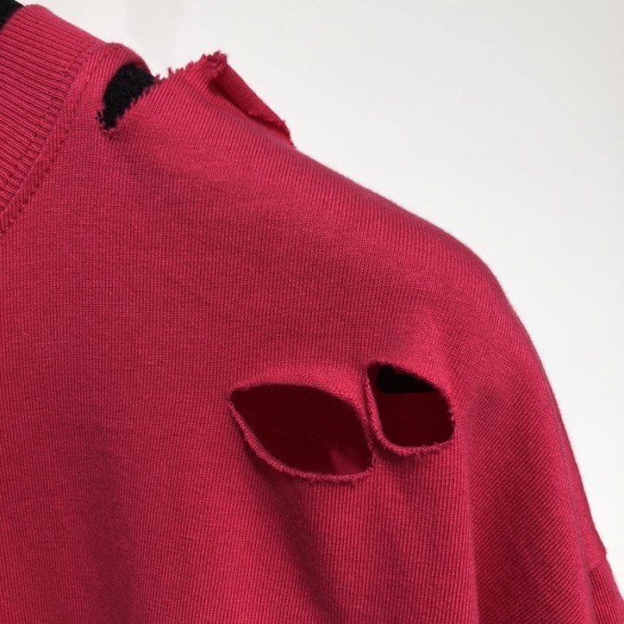 Ba*len*cia*ga caps destroyed flatground t-shirt red