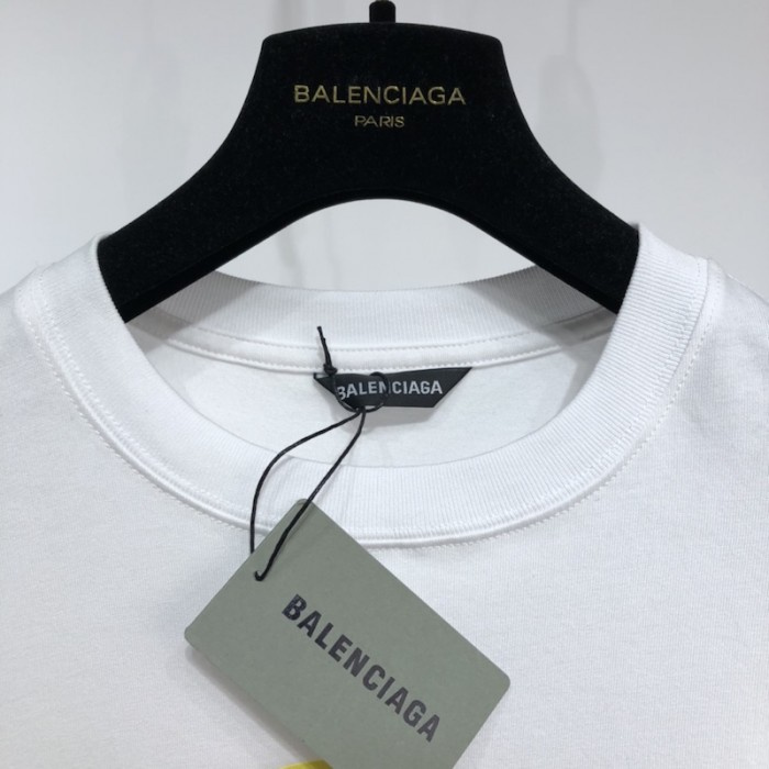Ba*len*cia*ga drip peace large fit t-shirt white