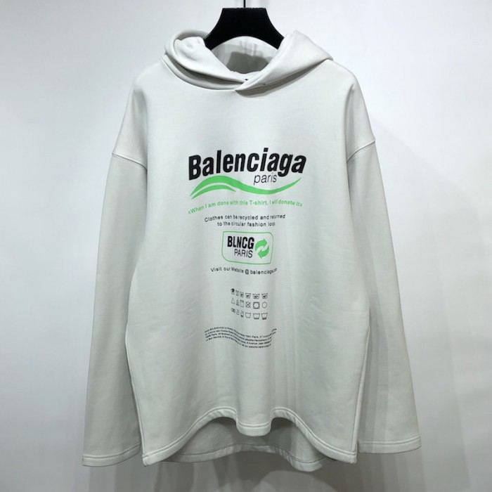 Ba*len*cia*ga dry cleaning hooded t-shirt in white