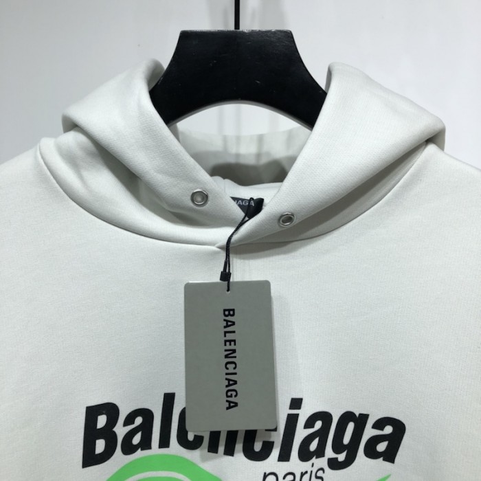 Ba*len*cia*ga dry cleaning hooded t-shirt in white