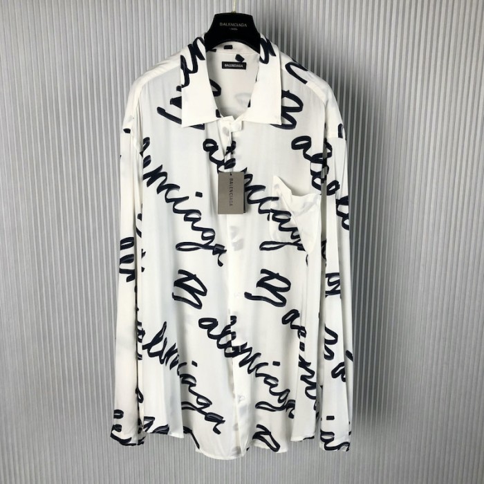 Ba*len*cia*ga hemd mit logo print white