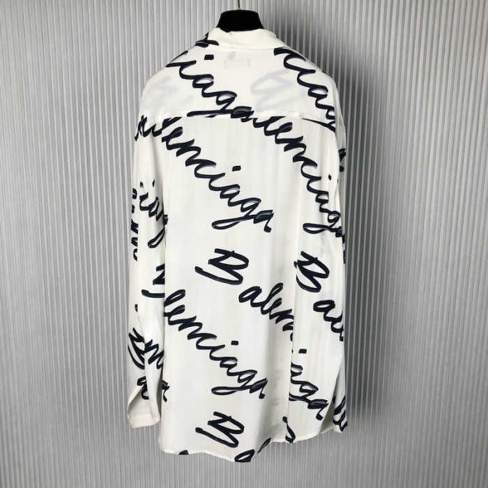 Ba*len*cia*ga hemd mit logo print white