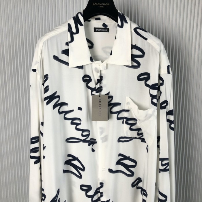 Ba*len*cia*ga hemd mit logo print white