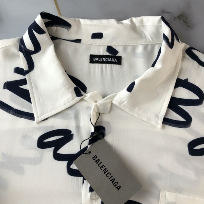 Ba*len*cia*ga hemd mit logo print white