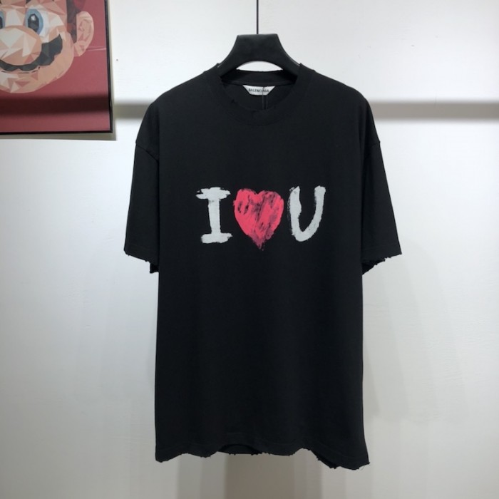 Ba*len*cia*ga i love u medium fit t shirt black