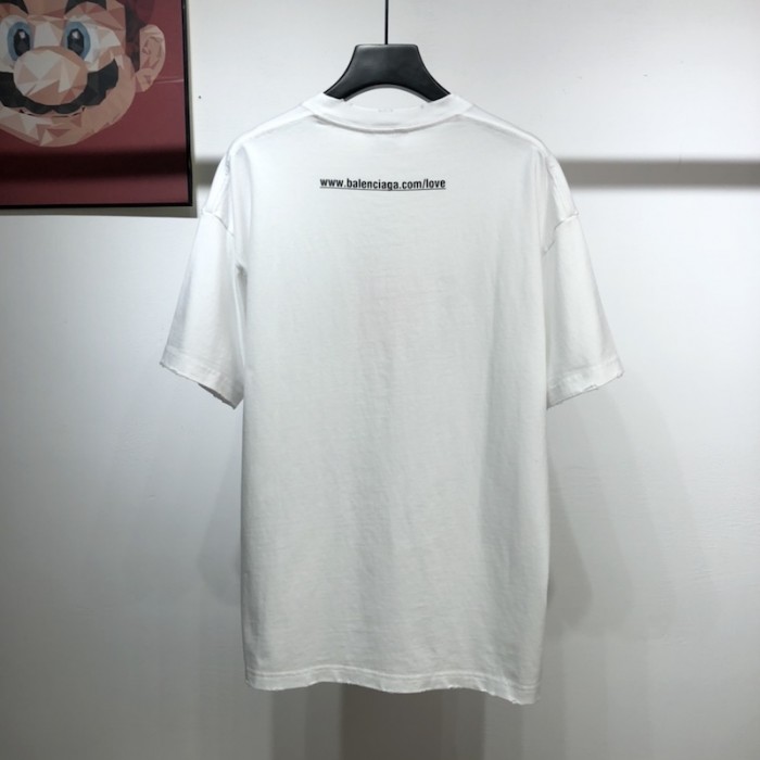 Ba*len*cia*ga i love u medium fit t shirt white