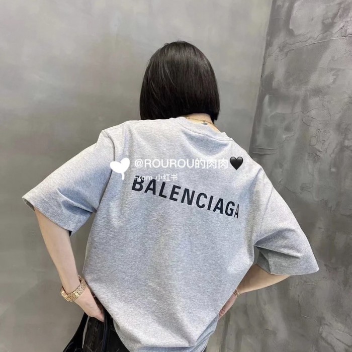 Ba*len*cia*ga logo medium fit t-shirt in grey