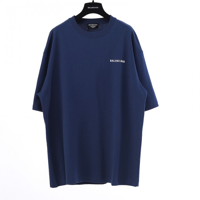 Ba*len*cia*ga logo medium fit t-shirt in navy