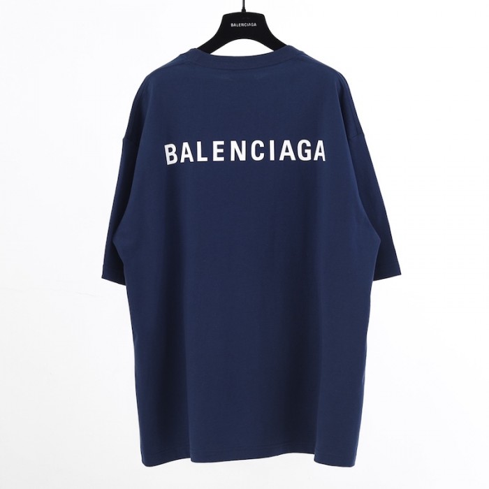 Ba*len*cia*ga logo medium fit t-shirt in navy