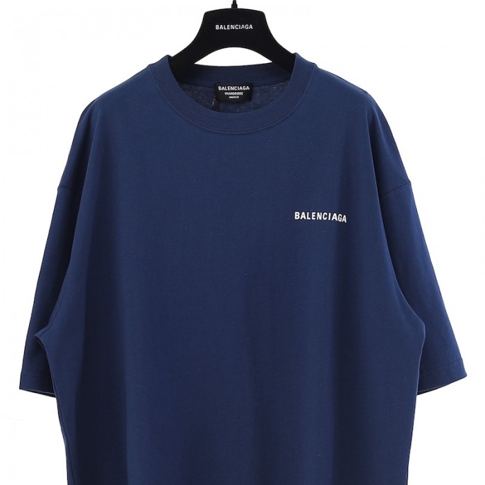 Ba*len*cia*ga logo medium fit t-shirt in navy