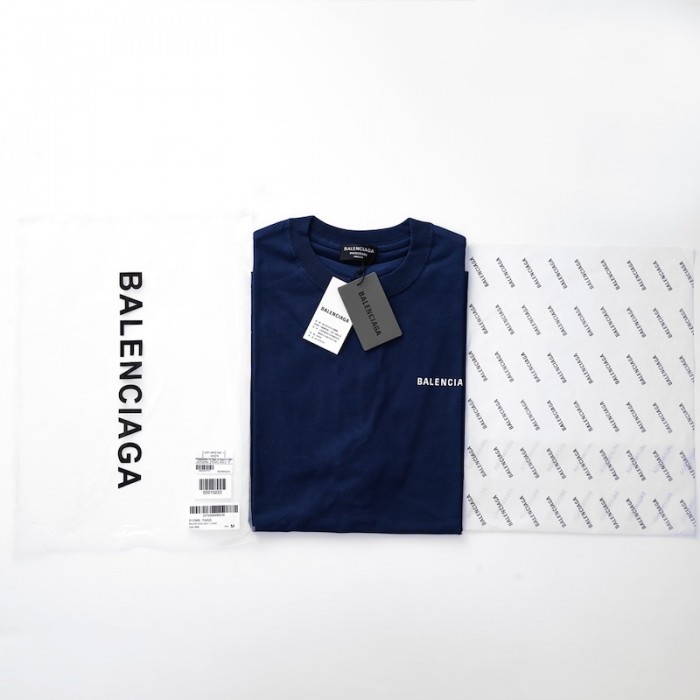 Ba*len*cia*ga logo medium fit t-shirt in navy