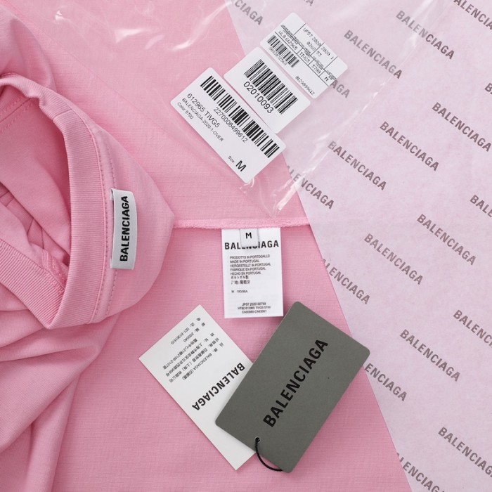 Ba*len*cia*ga logo medium fit t-shirt in pink