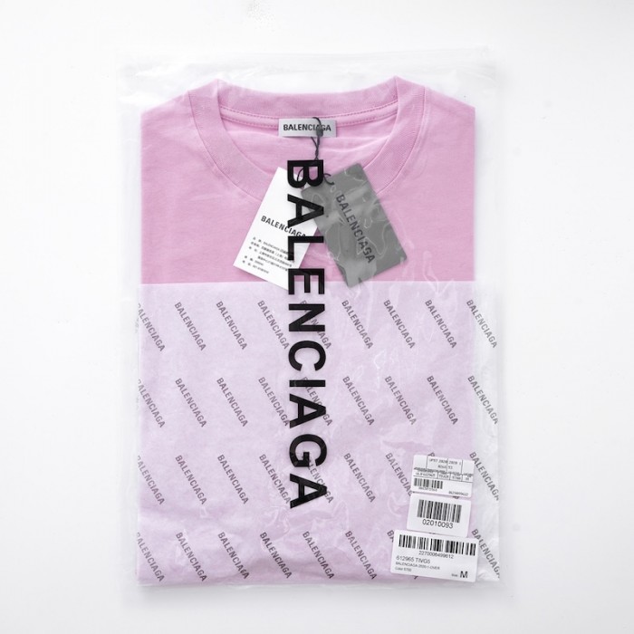 Ba*len*cia*ga logo medium fit t-shirt in pink