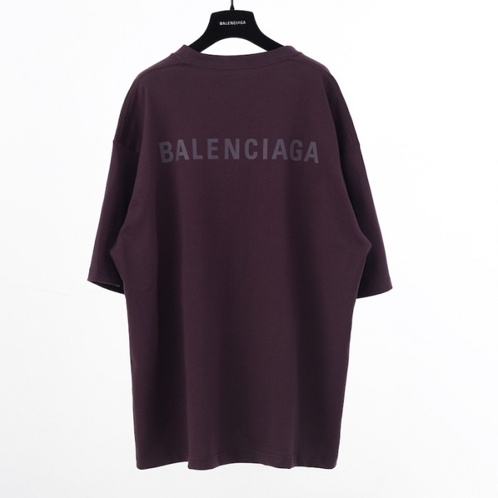 Ba*len*cia*ga logo medium fit t-shirt in purple