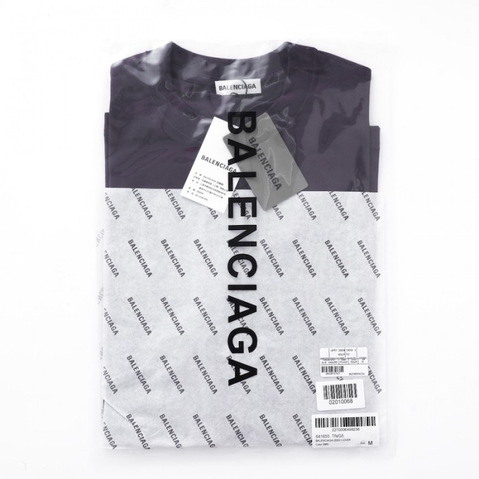 Ba*len*cia*ga logo medium fit t-shirt in purple