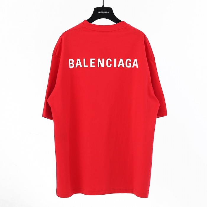 Ba*len*cia*ga logo medium fit t-shirt in red