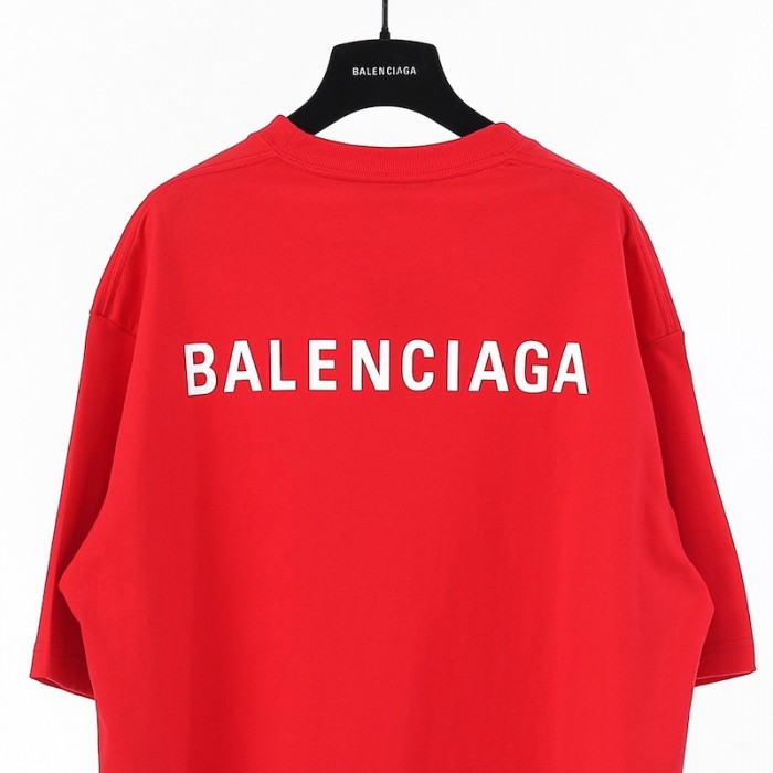 Ba*len*cia*ga logo medium fit t-shirt in red