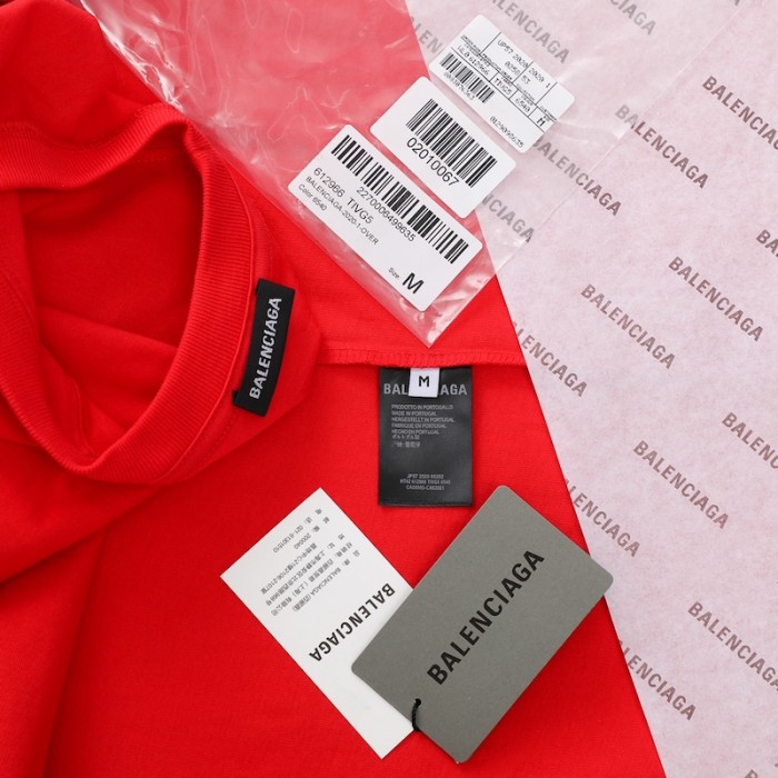 Ba*len*cia*ga logo medium fit t-shirt in red