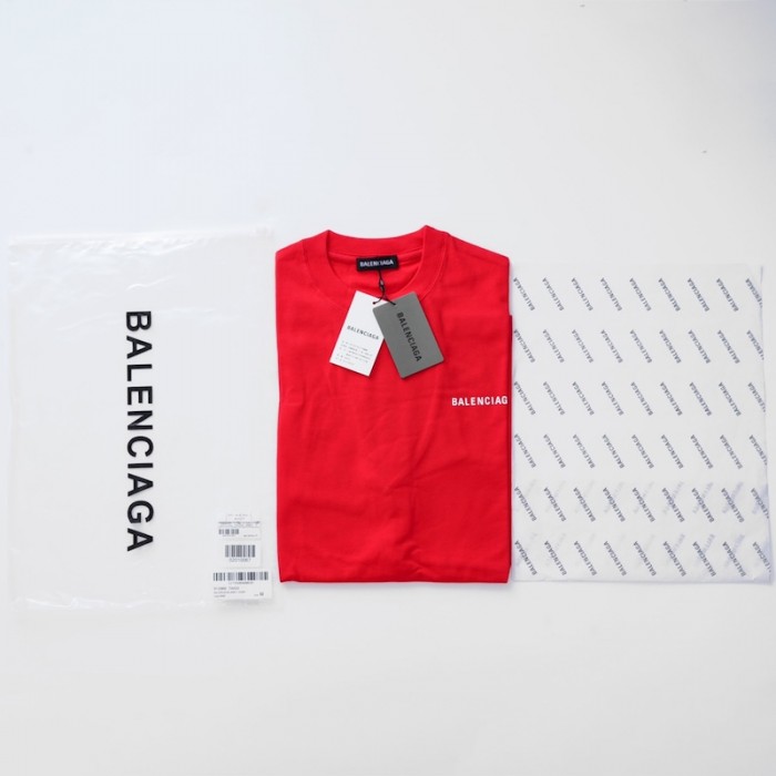 Ba*len*cia*ga logo medium fit t-shirt in red