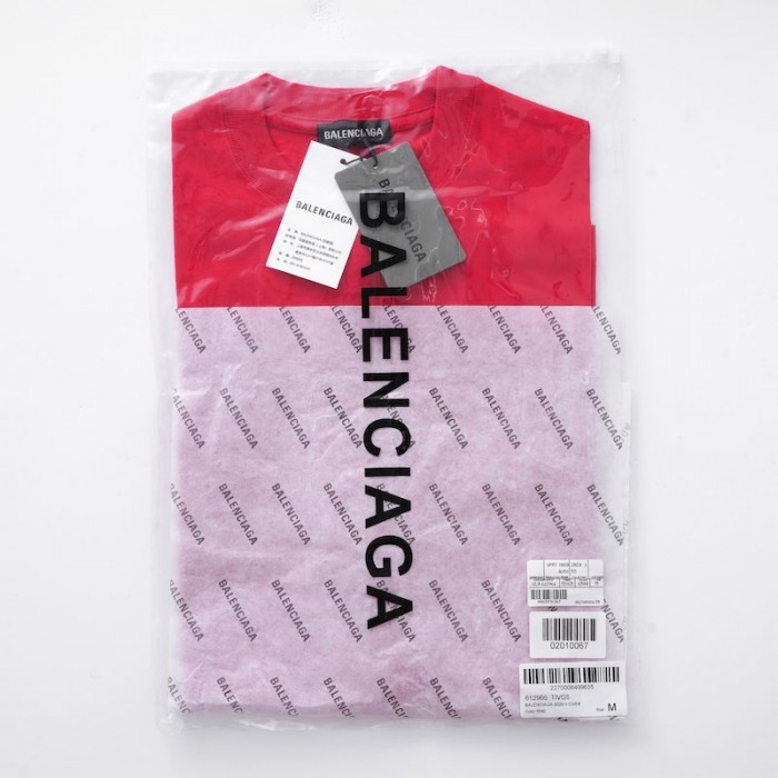 Ba*len*cia*ga logo medium fit t-shirt in red