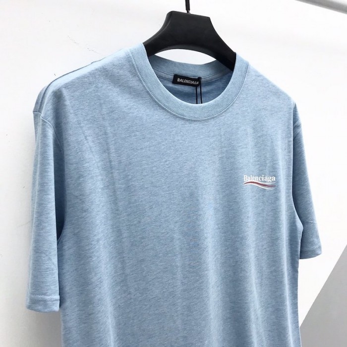 Ba*len*cia*ga logo printed short sleeves t-shirt blue