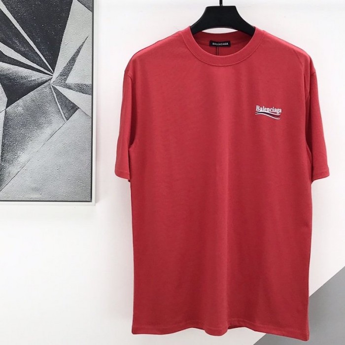 Ba*len*cia*ga logo printed short sleeves t-shirt red