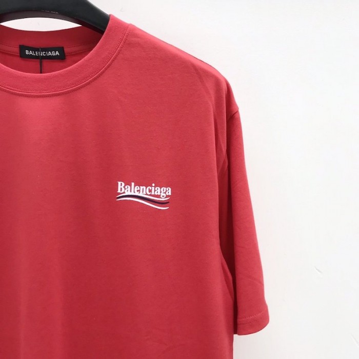 Ba*len*cia*ga logo printed short sleeves t-shirt red