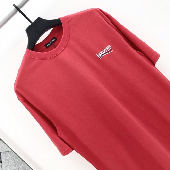 Ba*len*cia*ga logo printed short sleeves t-shirt red
