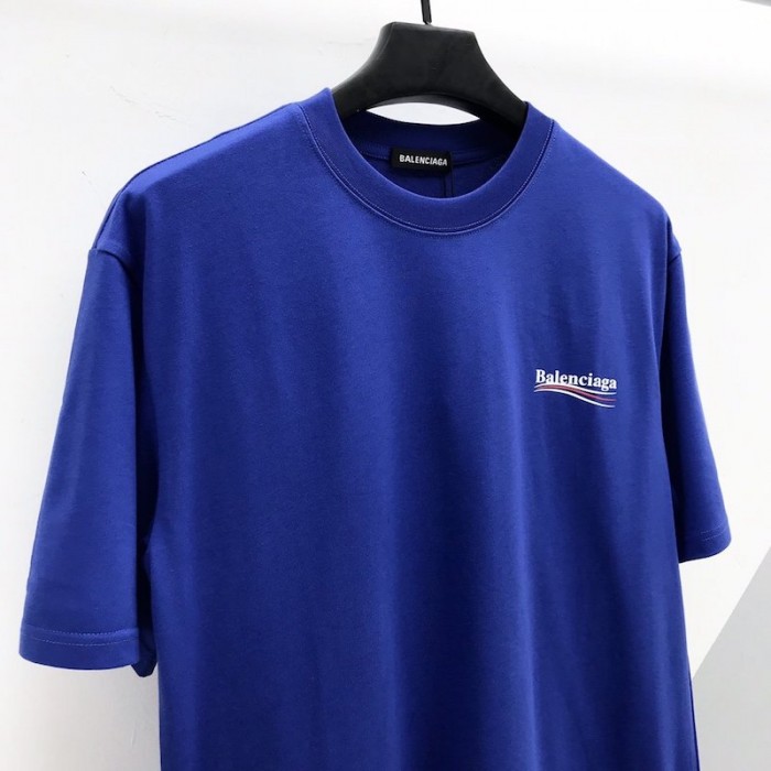 Ba*len*cia*ga logo printed short sleeves t-shirt royal blue