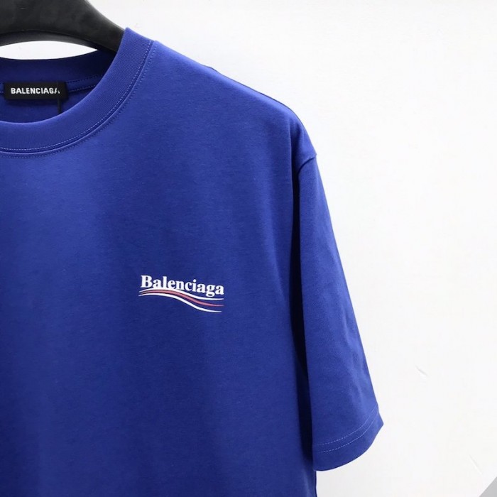 Ba*len*cia*ga logo printed short sleeves t-shirt royal blue