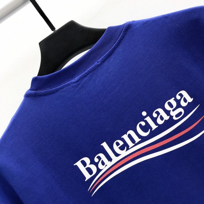 Ba*len*cia*ga logo printed short sleeves t-shirt royal blue