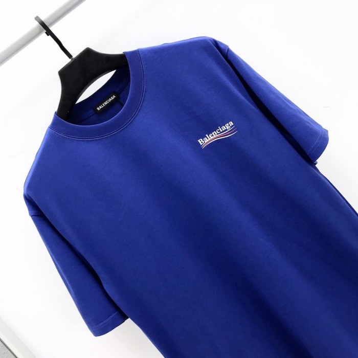 Ba*len*cia*ga logo printed short sleeves t-shirt royal blue