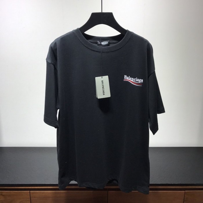 Ba*len*cia*ga logo printed short sleeves t-shirt black