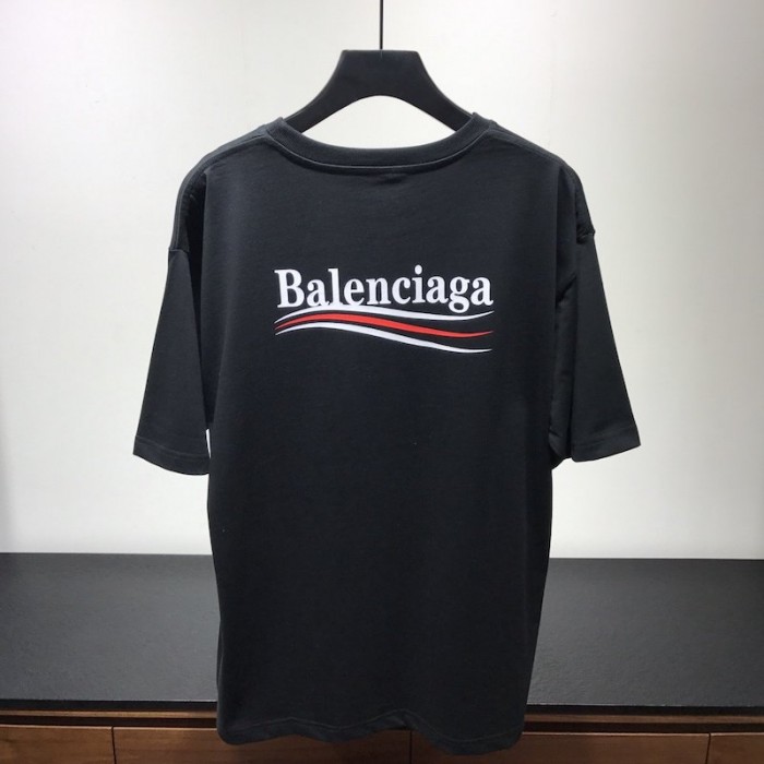 Ba*len*cia*ga logo printed short sleeves t-shirt black