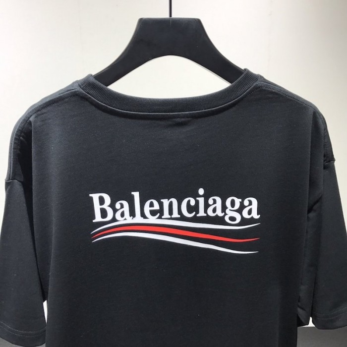 Ba*len*cia*ga logo printed short sleeves t-shirt black