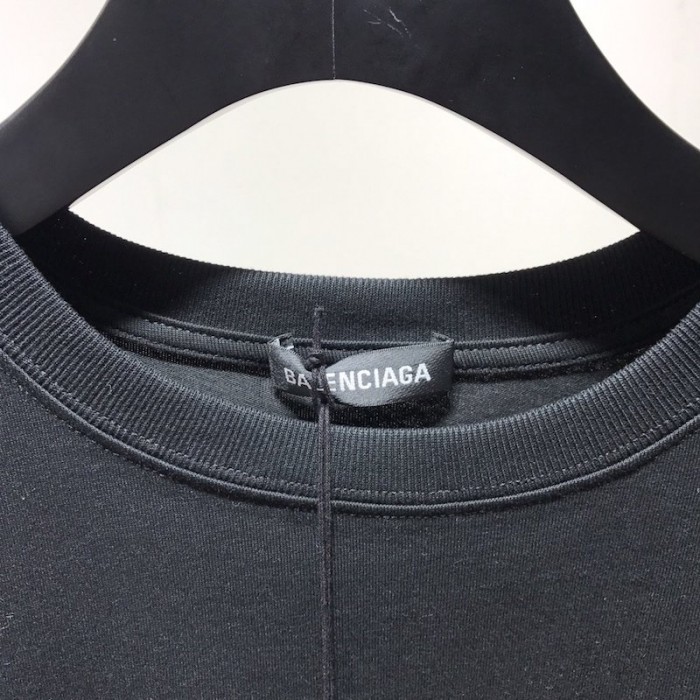Ba*len*cia*ga logo printed short sleeves t-shirt black