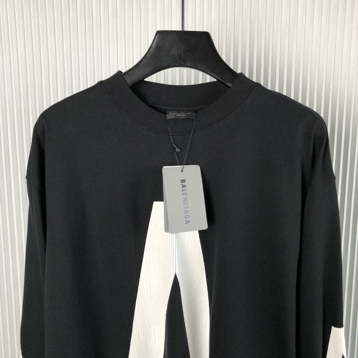 Ba*len*cia*ga music archive series connected long sleeve t-shirt oversized in black