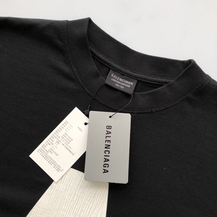 Ba*len*cia*ga music archive series connected long sleeve t-shirt oversized in black