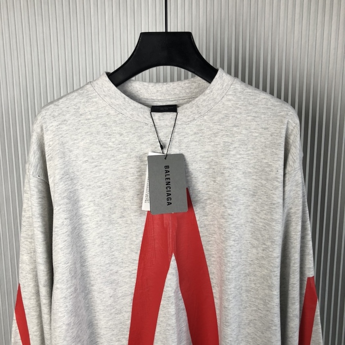 Ba*len*cia*ga music archive series connected long sleeve t-shirt oversized in grey