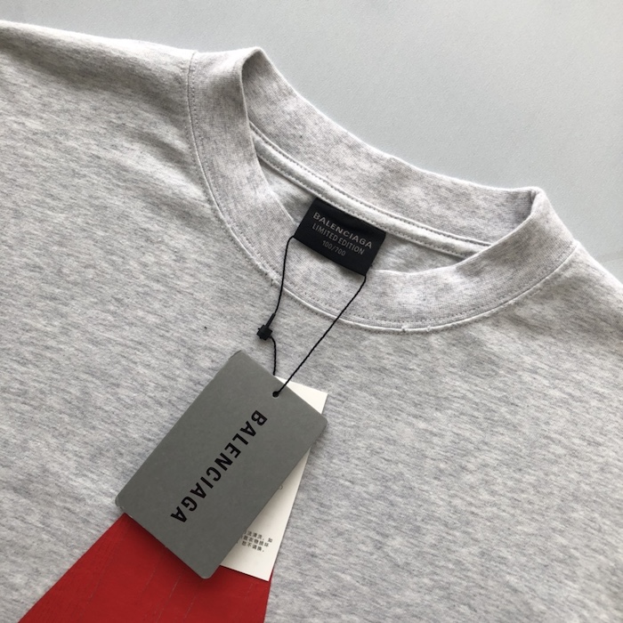 Ba*len*cia*ga music archive series connected long sleeve t-shirt oversized in grey