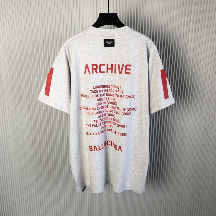 Ba*len*cia*ga music archive series connected t-shirt oversized in grey
